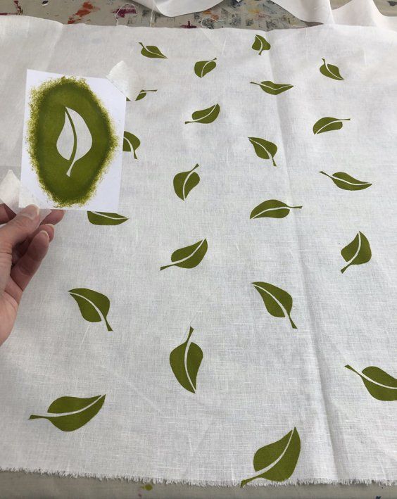 Stencilling onto fabric